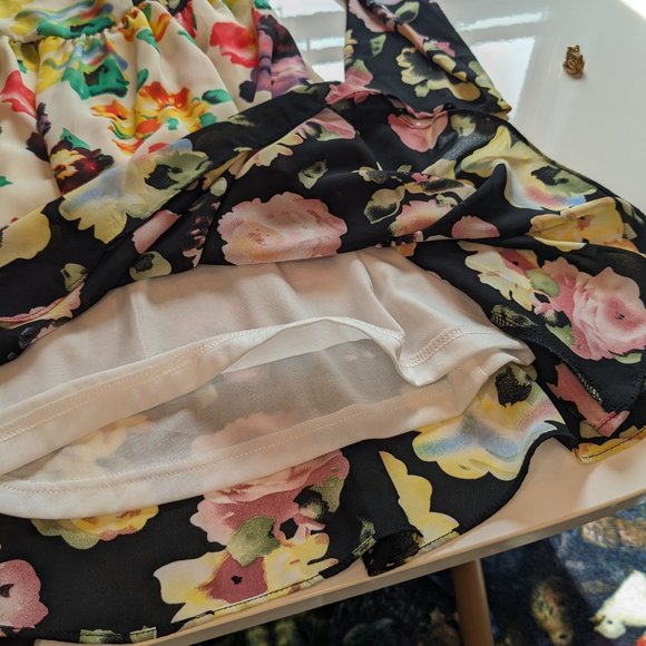 Asos Style London Patchwork Colorblock Floral Long Sleeve Dress - New, NWT - Picture 12 of 16